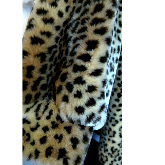 Vintage David Leinoff Mob Wife Old Money Faux Fur Leopard Print Swing Coat Sz 12 - Picture 5 of 10
